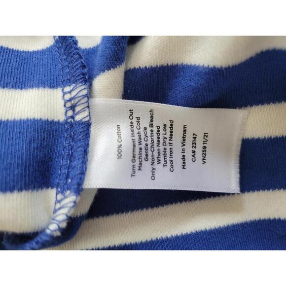 Talbots medium blue & white stripe midi dress. - Picture 6 of 6